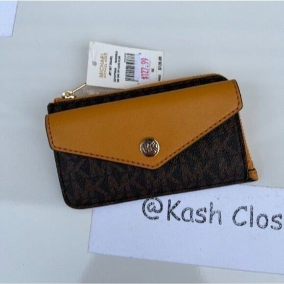 Michael Kors wallet card case small zip marigold - Picture 2 of 5